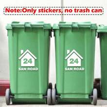 [Customization]1 Personalized Trash Can Sticker. Customize Your Road Name Sticker, Which Is Used For House Trash Can Labels, Waterproof And Durable. School Supplies,Back To School - Multicolor - View 3