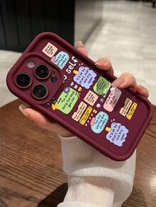 Slogan 1 件勃艮第英文文字与图形设计防震 TPU 手机壳，兼容 Apple 16/15/14/13/12/11 Pro Max 及系列防水防摔防刮 - 彩色 - 查看 5