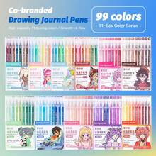 99-162 pièces Stylos-gel de grande capacité colorés de marque co-designés, 99-162 couleurs Stylos de marqueur colorés pour étudiants, Surligneurs, Stylos de peinture de graffiti empilables, 9 couleurs Ensemble de stylos colorés pour les étudiants, Fournitures de papeterie, Fournitures scolaires essentielles pour la rentrée - Multicolore - Voir 15