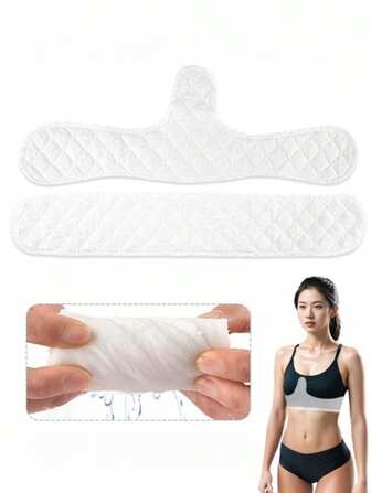 2 件装胸罩吸汗衬垫胸垫可重复使用吸湿排汗皮褶分离器运动内衣垫