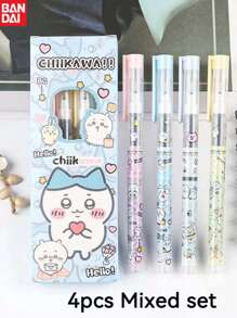 1pc/4pcs Bandai, Stationery, Cute Gel Pen Set, Gel Ink Ballpoint Pen, Creative Cartoon Neutral Pen, 0.5mm Fine Black Ink, Student Signature Pen, Multi-Color Signature Pen, Plastic Materials, Ergonomic Design, Various Cute Design Stationery Supplies, Suitable For School And Office Supplies Gifts, The Perfect Party Gift Birthday Surprise Gift, Is An Ideal Choice For Christmas, Halloween, Thanksgiving Gifts., School Supplies, Back To School