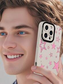 GALLAPLE Y2K Pink Star Pattern Phone Case,Retro Aesthetic Protective Cover Compatible With IphoneX/XS/XS Max/11/11pro/11promax/12/12pro/12promax/13/13pro/13promax/14/14plus/14pro/14promax/15/15plus/15pro/15promax/16/16plus/16pro/16promax/16e