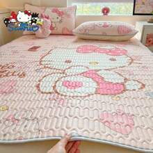 Sanrio 1set Sanrio Hello Kitty Cartoon Print Cooling Mat - Soft, Breathable Latex, Foldable & Portable Summer Bedding For Bedroom, Guest Room, Apartment, Hostel - Machine Washable Polyester Mat With Cute Kitty Design, Breathable Mat | Cartoon Print Mat
