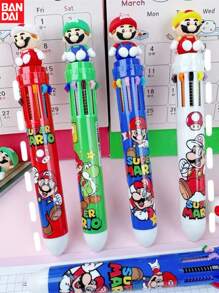 1pc/6pcs Bandai, And Stationery, And Doll Ballpoint Pen, Available In 10 Colors, Multifunctional Ballpoint Pen, Neutral Pen, Extendable 10 Color Pencil, Round Pen Body, Multi-Color Ink, Suitable For Office And School Writing Stationery, Back To School Season Gifts, Perfect Party Gifts&Birthday Surprise Gifts, Ideal For Christmas, Halloween, Thanksgiving Gifts.