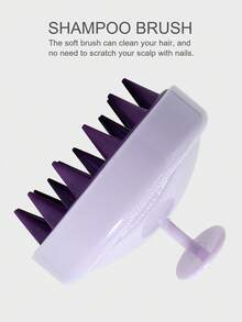 1 件/2 件硅胶洗发刷、头皮按摩器、干湿洗发按摩刷、男女通用手动头皮刷，带柔软硅胶刷毛、去屑头皮刷、超柔软硅胶头皮去角质器 - 适合所有发质、万圣节礼物、圣诞礼物 - 紫色 - 查看 7