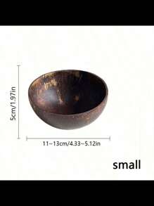 1pc Natural Coconut Bowl And Wooden Spoon Set, Healthy Vegetarian Salad Bowl, Milkshake Bowl, Naturally Beautiful And Heat-Resistant - Suitable For Rice, Soup, Noodles, Kitchen And Dining Utensils, Tableware Accessories, Handmade Coconut Shell Bowl With Wooden Spoon Set, Cork Material, Very Suitable For Salad, Fruits And Grains, Coconut Bowl