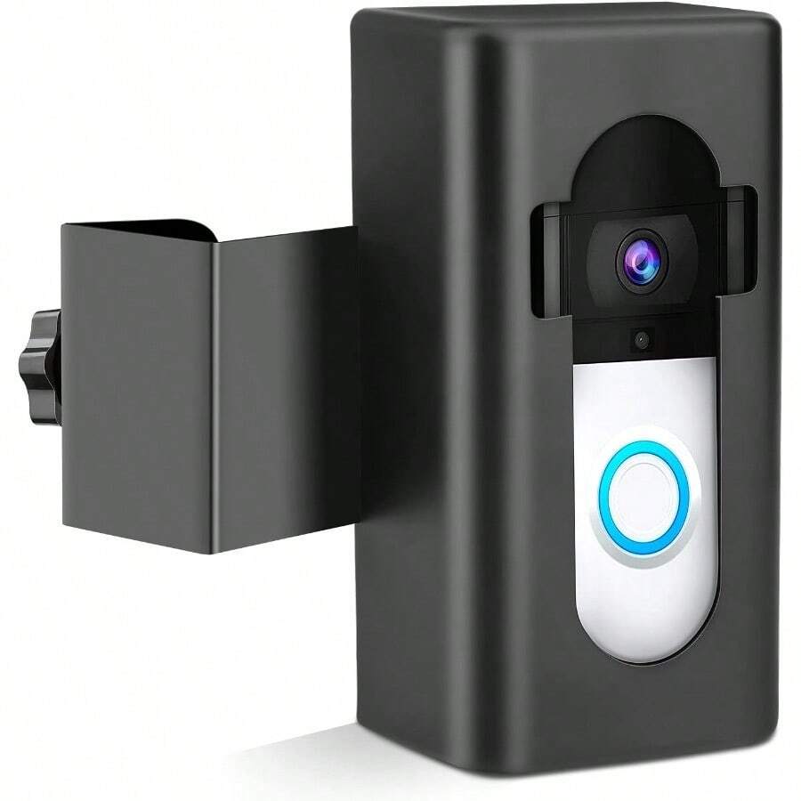 AntiTheft Video Doorbell Mount Compatible With Ring Blink Wireless Video Doorbell 1 2 3 Plus 3 4 2020 Release Adjustable NoDrill Mounting Bracket Wedge Adapter Holder Accessories(Black)As57 - 黑色 - 查看 1