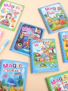 1 Pc Interesting Watercolor Book, Watercolor Painting Book With A Variety Of Cartoon Patterns, Fashion Coloring Book To Enhance Imagination And Cultivate Students' Interest In Handmade DIY Graffiti, Friend's Stationery Picture Book, 1 Random Colored Pen, School Supplies For Little Artists - A Must-Have For The Back-To-School Season,Back To School