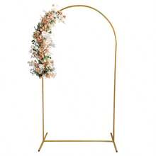 4/5/6/6.5/7.2FT Wedding Arch Backdrop Stand, Square Arch Gold Metal Arch BackdropStandforWeddingCeremony BirthdayParty Bridal Photo Booth Garden Floral Balloon Arch Decoration(There Is A Slight Paint Peeling But It Does Not Affect The Functionality.) - Gold - View 13