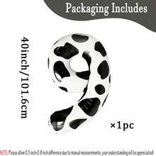 40-Inch Cow Print Balloons, Cow Theme Number Balloons For Birthday Party, Farm And Barn Decorations - Cow Numbers - View 15