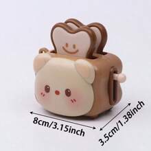 Uroczy brelok do kluczy z tosterem w kształcie pandy, sprężysty tostowy urok łagodzący stres, codzienny wystrój plecaka, mały prezent