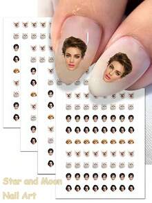 1pc Custom Face Nail Decals Sheet – Personalized 0.8*0.8cm Waterproof Stickers With Pet Or Portrait Photo, Custom Nail Decals, Custom Face Sticker, DIY Nail Art, Unique Gift For Women, Friends, Girls, Birthday, Back To School & Wedding Party, DIY Nail Art Sheet, Idea Gift For Mother's Day, Graduation Season, Birthday, Unique Gift Friends, Gift For Her Ornamental, Letter Contracted Customized Treasure Finds - Multicolor - View 4