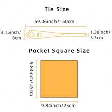 2pcs/Set 8cm Wide Striped Necktie & Pocket Square, High-Quality Classic Fashion Business Casual Tie Set, Men's Wedding Accessories, Family/Christmas/Party Gifts