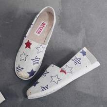 Canvas Flat Bottomed Fisherman Shoes Mesh Fabric Breathable Comfortable Fashionable Printed Upper Casual Board Shoes