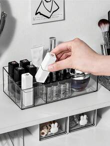 1 hộp đựng mỹ phẩm trong suốt, hộp đựng đồ trang điểm mở, thích hợp đựng mỹ phẩm, son môi, chăm sóc da, nước hoa, thích hợp cho phòng khách, phòng ngủ, phòng tắm và nhiều cảnh khác, đồ trang trí nhà cửa, phụ kiện phòng tắm - Trong sáng - Xem 8