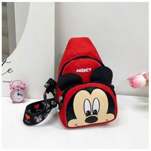1pc Diagonal Shoulder Tote Bag, Red And Black Design, Lipstick Pouch, Suitable For Commute, College And Travel, Also Suitable As Valentine's, Birthday Or Mother's Day Gift