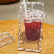 Hermosa funda de teléfono móvil de TPU con brillo y diamantes incrustados, compatible con SAMSUNG S25Edge S25 S25Plus S25Ultra S24 S24Plus S24Ultra S23 S23FE S23Ultra S22 S22Ultra S22 S21FE S20FE A14 A15 A16 A17 A53 A54 A55 A25 A35 A25 A36 A56 y compatible con iPhone