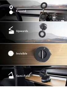 360° Rotating Magnetic Phone Stand, Foldable & Telescopic, ABS Material, Non-Waterproof, Perfect For Car, Shower, Travel, Gym, Smooth Mirror - Adjustable And Rotatable Stand, Phone Holder | Modern Phone Stand | Adjustable Stand PS:Only Suitable For Installation And Use In Locations With Smooth Surfaces Compatible With IPhone, Android Phone, Gift For Birthday, Family, Friends Car Accessories, Car Phone Holder