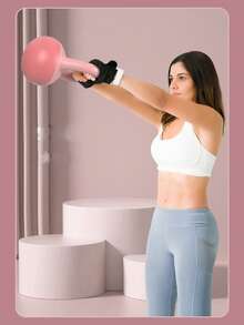 LEMON FITNESS Kettlebell Pesa mancuerna rusa plastica de 3 kg para entrenamiento funcional - Rosa - Ver 6