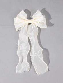 1pc Custom Hair Bow Mesh Ribbon Bow Elegant Hair Barrette Bow Hair Clip With Long Tail Accessory For Girls Kids Teens Vacation Daily Party Festival Hair Accessory Back To School - Multicolor - View 9