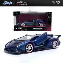 Jada 1:32 比例 Bran 的 2002 年日产 Skyine R34 压铸汽车、2008 年道奇蝰蛇、2024 年野马、Veneno、2009 年日产 GT-R、2020 年角斗士、1995 年日产 Skyline GTR、Lecon 超级跑车、儿童和成人玩具车，1 件