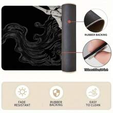 1pc Halloween Skull Pattern Printed Non-Slip Linen Kitchen Rug, Bathroom Mat, Doormat, Home Decor, Halloween Decoration, Halloween Gift, 3D Printed Rectangular, Suitable For Living Room, Bedroom, Hallway, Bathroom, Laundry Room - Polyester Carpet, Indoor & Outdoor Use