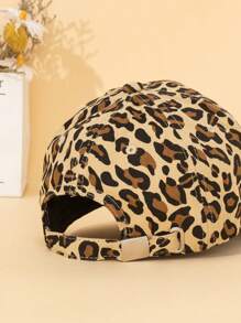 1 Pc Women Fashion Leopard Print Cute Decorative Baseball Cap, Multicolor, Suitable For All Seasons
