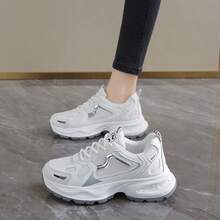 Women's Platform Casual Sneakers, Ins Style, Slim, Non-Slip, Lightweight, Breathable Mesh, Suitable For Spring & Autumn, Running & Walking