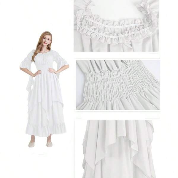 Costume da principessa retrò, regina medievale, per rappresentazioni teatrali, Ognissanti