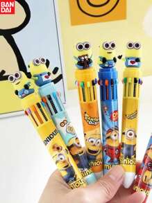 1pc/6pcs Bandai, And Stationery, And Doll Ballpoint Pen, Available In 10 Colors, Multifunctional Ballpoint Pen, Neutral Pen, Extendable 10 Color Pencil, Round Pen Body, Multi-Color Ink, Suitable For Office And School Writing Stationery, Back To School Season Gifts, Perfect Party Gifts&Birthday Surprise Gifts, Ideal For Christmas, Halloween, Thanksgiving Gifts.
