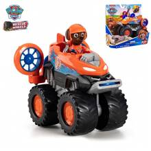Spin Master Rescue Fleet Series - Zuma Transformable Monster Truck Orange-Yellow Beach-Rescue Vehicle With Slide-Out Rescue Net, Smooth-Rolling Tires For Beach Playsets (PVC Material, 3+ Years, Non-Slip Traction, Play Set)