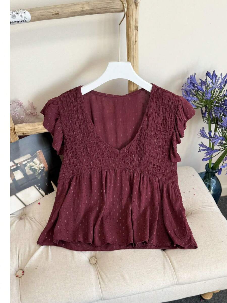 Women T-Shirts - Màu Đỏ Sâu - Xem 1