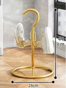 Outdoor Patio Rotatable Iron Shoe Rack, Floor-Standing Drying Shoe Organizer