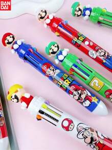 1pc/6pcs Bandai, And Stationery, And Doll Ballpoint Pen, Available In 10 Colors, Multifunctional Ballpoint Pen, Neutral Pen, Extendable 10 Color Pencil, Round Pen Body, Multi-Color Ink, Suitable For Office And School Writing Stationery, Back To School Season Gifts, Perfect Party Gifts&Birthday Surprise Gifts, Ideal For Christmas, Halloween, Thanksgiving Gifts.