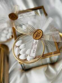 (1/5/10pcs) 75mm Handcrafted Gold Circle Wedding Favors | Personalized Name Date Engraving | Bridesmaid Gifts & Guest Souvenirs For Wedding Party