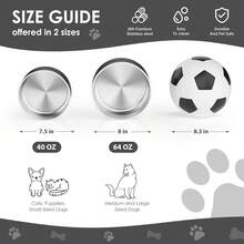 New-15  Dog Bowl For Food And Water, 40 Oz Stainls Steel Pet Feeding Bowl,  Non-Skid Double Wall Insulated Heavy Duty  Rubber Bottom For Medium Lar Sized Dogs (40 Ounc/5 C, Black) - 黑色 40 盎司 - 查看 5