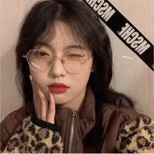 1 件女士轻便圆脸平面镜片眼镜，普通镜框，适合电脑、阅读、游戏、电视、手机，坚固的 PC（聚碳酸酯）材质 - 彩色 - 查看 4