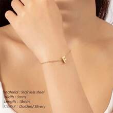 Cadena brazalete DIY de 26 letras para mujeres, accesorio de joyería, de acero inoxidable de alta calidad, a la moda y personalizado