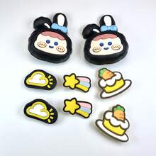 8PCS Shoe Accessories, Bunny Girl 3D Shoe Flower Buckle, Removable DIY Shoe Decorations Gift Creative Street Style PVC Soft Rubber Material, DIY Shoe Buckle, Shoe Flower Shoe Clip High-End Elegant New Shoe Buckle, Hole Shoes Accessories Slippers Children And Adults Universal Detachable DIY Cute Accessories, Can Be Matched With Any Style