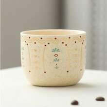 1pc 165ml/5.58oz Middle Eastern Stoneware Coffee Cup With Palm Tree Design, Elegant Ceramic Arabian Coffee Cup Espresso Cup Turkish Tea Cup For Latte, Tea, Cappuccino, Cocoa