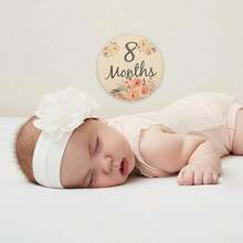 6 件新生儿月度里程碑卡婴儿摄影道具婴儿洗礼家庭装饰礼物男女通用婴儿派对装饰 - 彩色 - 查看 7