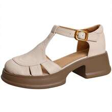 Women Flat Sandals - 米色 - 查看 7