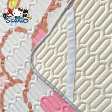 Sanrio 1set Sanrio Hello Kitty Cartoon Print Cooling Mat - Soft, Breathable Latex, Foldable & Portable Summer Bedding For Bedroom, Guest Room, Apartment, Hostel - Machine Washable Polyester Mat With Cute Kitty Design, Breathable Mat | Cartoon Print Mat
