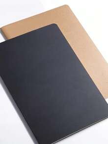 A5 纯黑色空白卡片笔记本、单本、学校用品、返校 - 黃色 - 查看 3