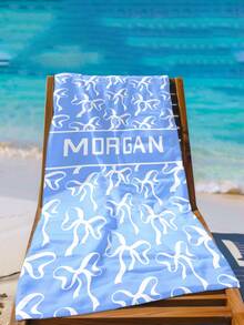 个性化儿童沙滩巾、儿童夏季生日礼物、夏日氛围、女孩海滩之旅、定制沙滩巾、游泳池、海滩装饰