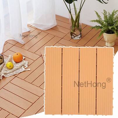 NetHong Interlocking Plastic Floor Tiles - 30cm X 30cm X 2cm - 3 Natural Colors (Wood, Gray, Coffee)​