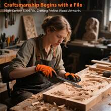 17Pc Metal File Set, Professional Files Tools, Premium Metal Files +Storage Bag, Needle Set Round Flat Triangular Half Round Square, Meet All Your Needs, DIY Tool Set - Black - View 10