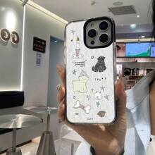 4 件可爱插画手机壳适用于 15 Pro Max、16、13 和 14，防震