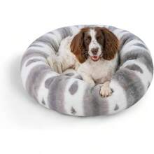 Best Friends By Sheri SnuggleSoft Faux Fur Calming Donut Bed Dogs, Brown, Small, 23x23