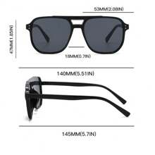1 Stück unisex Schildpatt-farbiger quadratischer Rahmen Doppelsteg Piloten-Stil Modebrillen für Urlaub, Boho-Shades, Strandaccessoires, Strandaccessoires für Frauen, Brillen-Shades Basics, Herbst-Winter-Damenbekleidung, Geschäftskleidung, Lässig Geschenke, Leopard